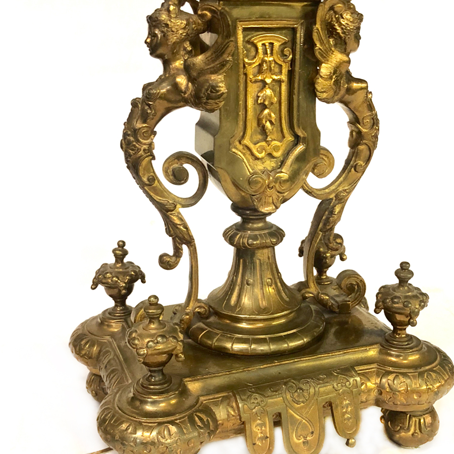 Large Antique French Empire Ornate Brass Bouillotte Table ...