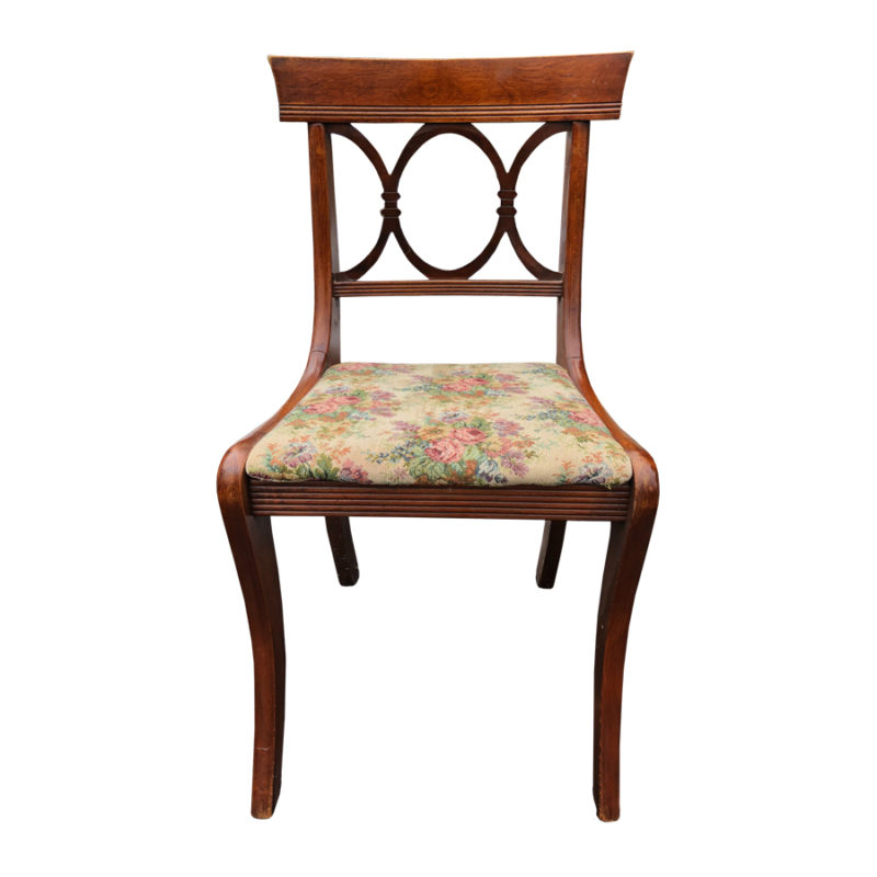 Antique Mahogany Regency Dining Chairs by Tell City Chair Co. (Set of