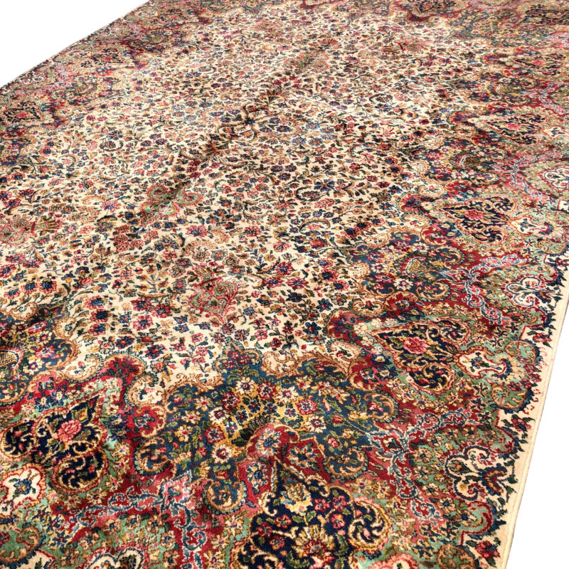 Vintage Karastan Floral Kirman Design 742 Wool Area Rug 8x12 Scranton