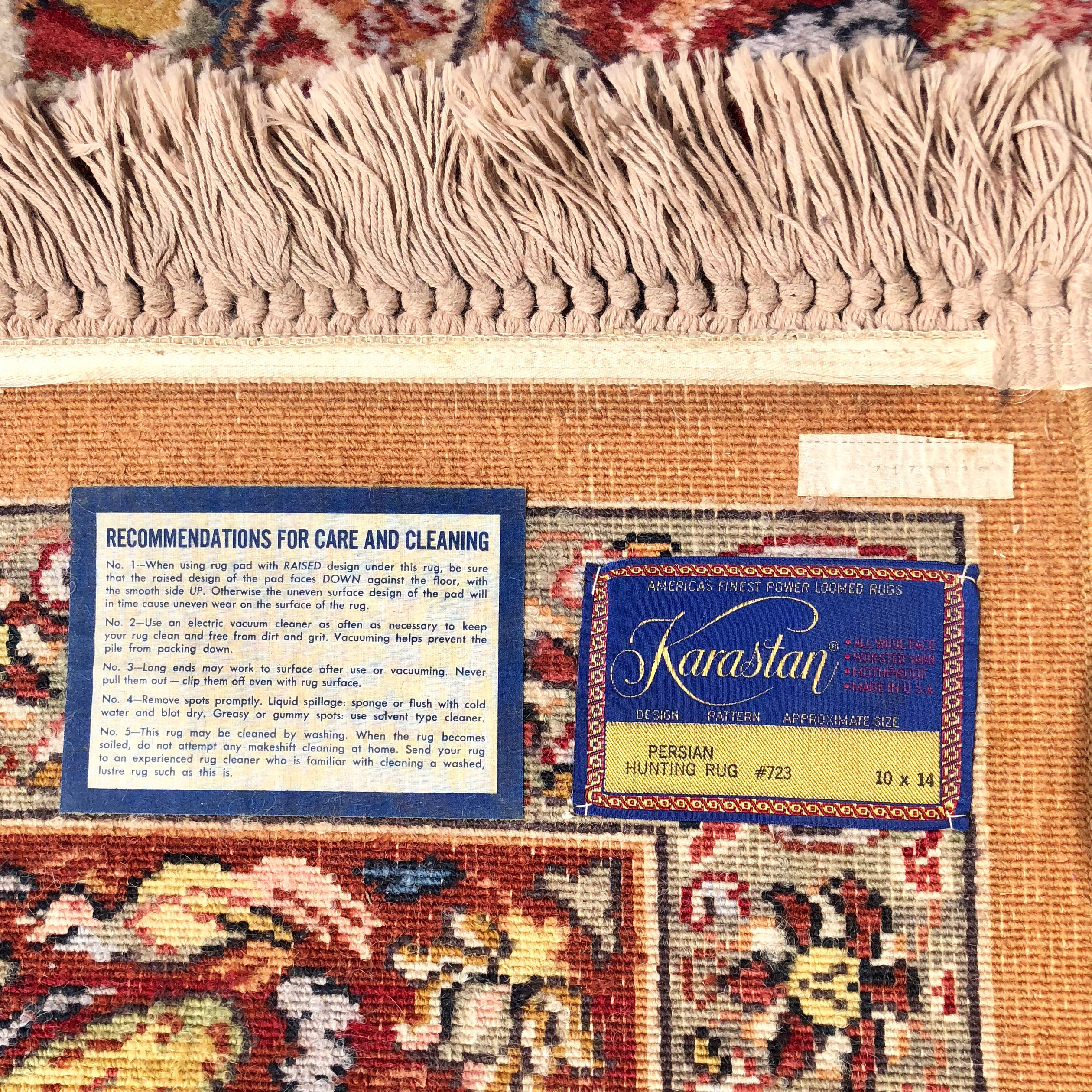 Vintage Karastan Persian Hunting Rug Design 723 Wool Area Rug 10x14 -  Scranton Antiques