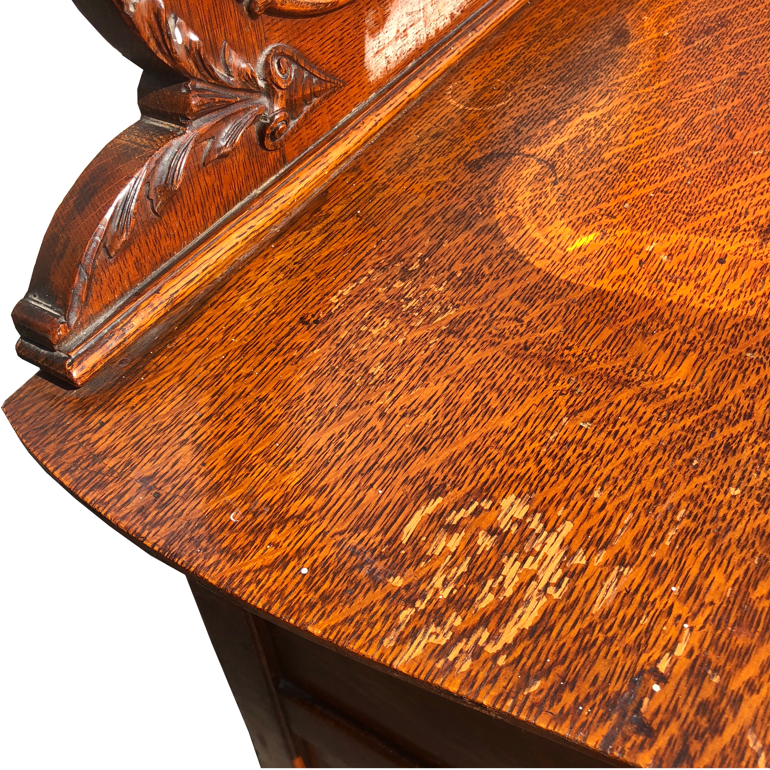 Antique Victorian Quartersawn Oak Serpentine Chest Dresser