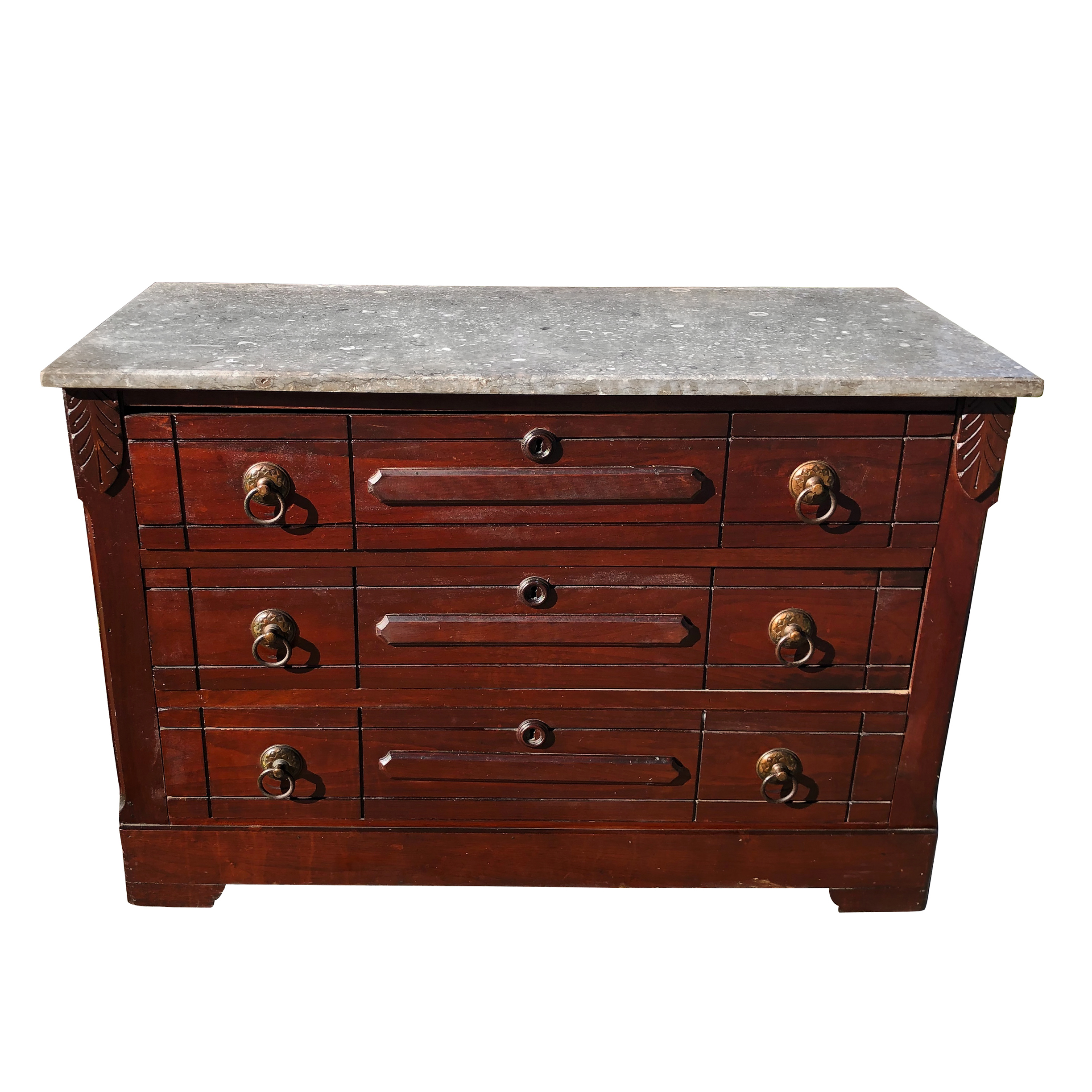 Antique Farmhouse Country Eastlake Victorian Marble Top Walnut Dresser Scranton Antiques 0530