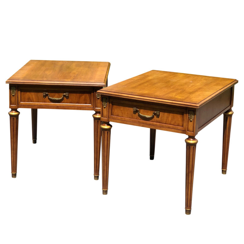 Vintage Henredon NeoClassical Walnut End Tables A Pair Scranton