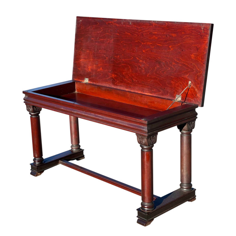Antique American Empire Carved Mahogany Piano Storage Bench - Scranton Antiques
