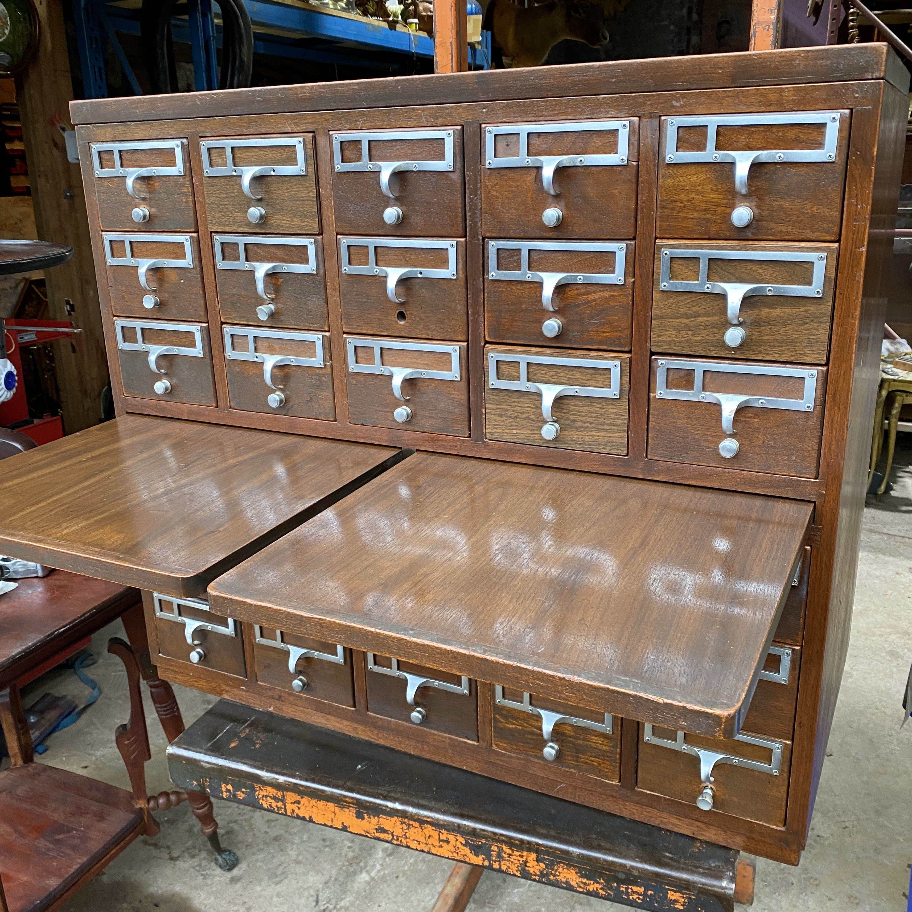 Vintage Walnut 30Drawer Card Catalog Library