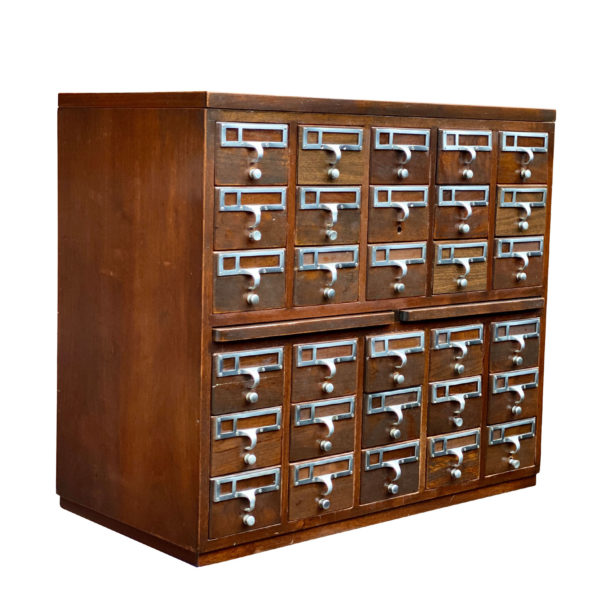 Vintage Walnut 30Drawer Card Catalog Library Scranton Antiques