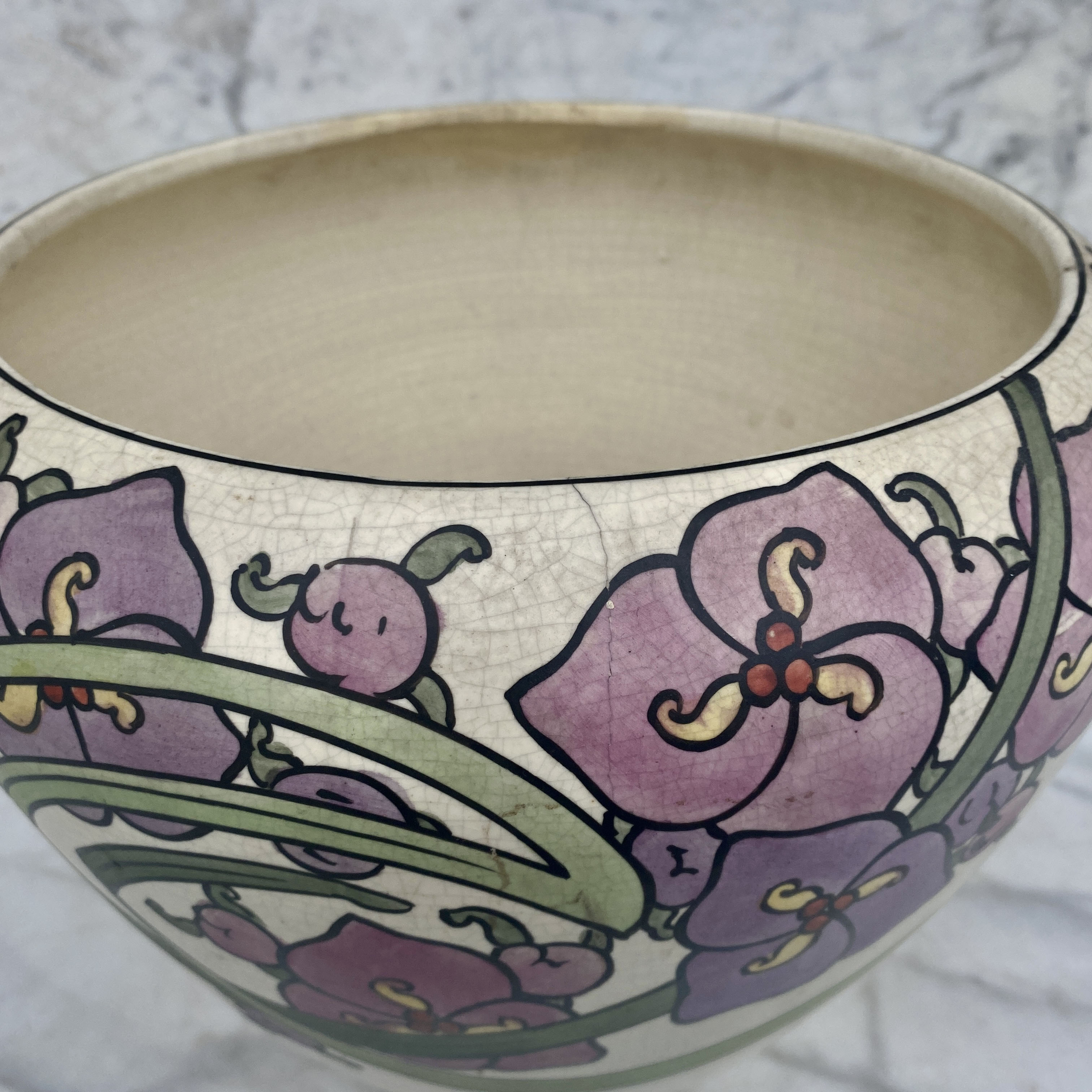 Antique Art Deco Roseville Persian Hand Painted Floral Ceramic ...