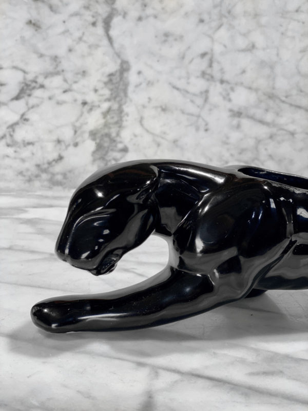 porcelain black panther statue