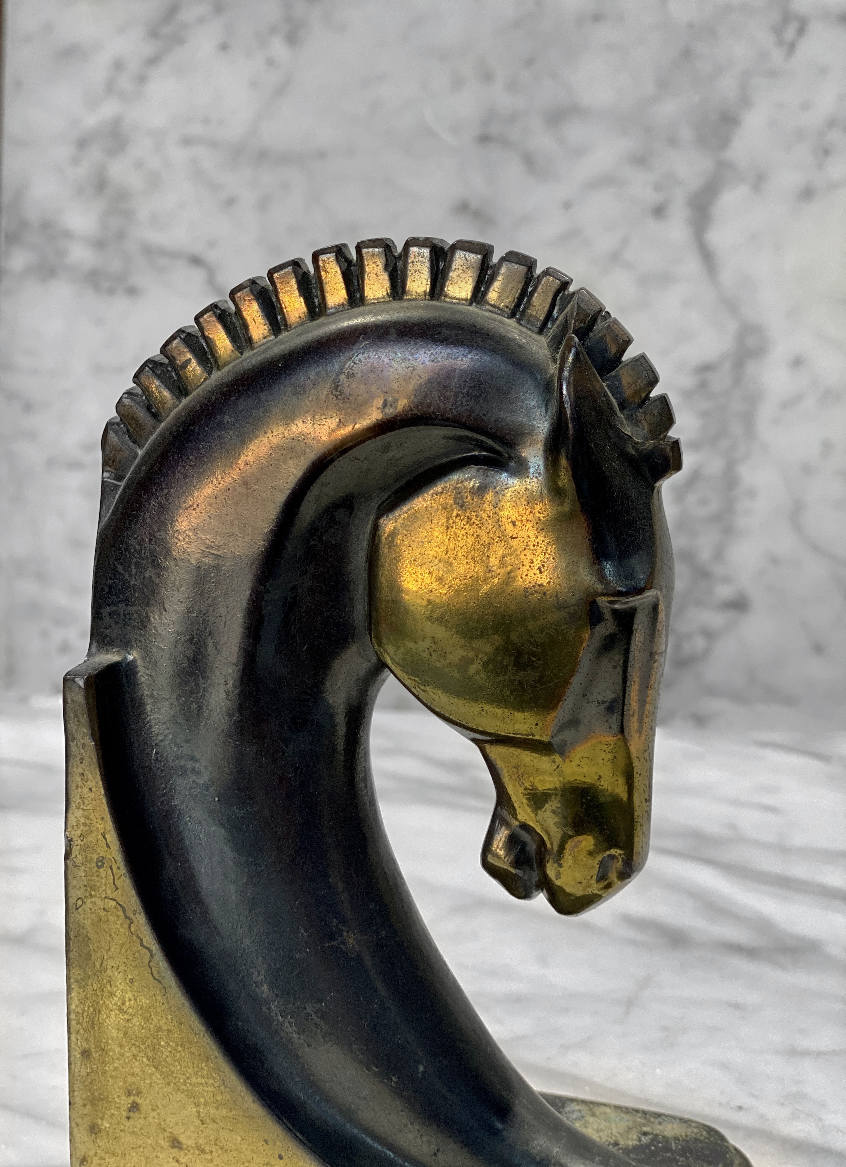 antique saddle horse bookends