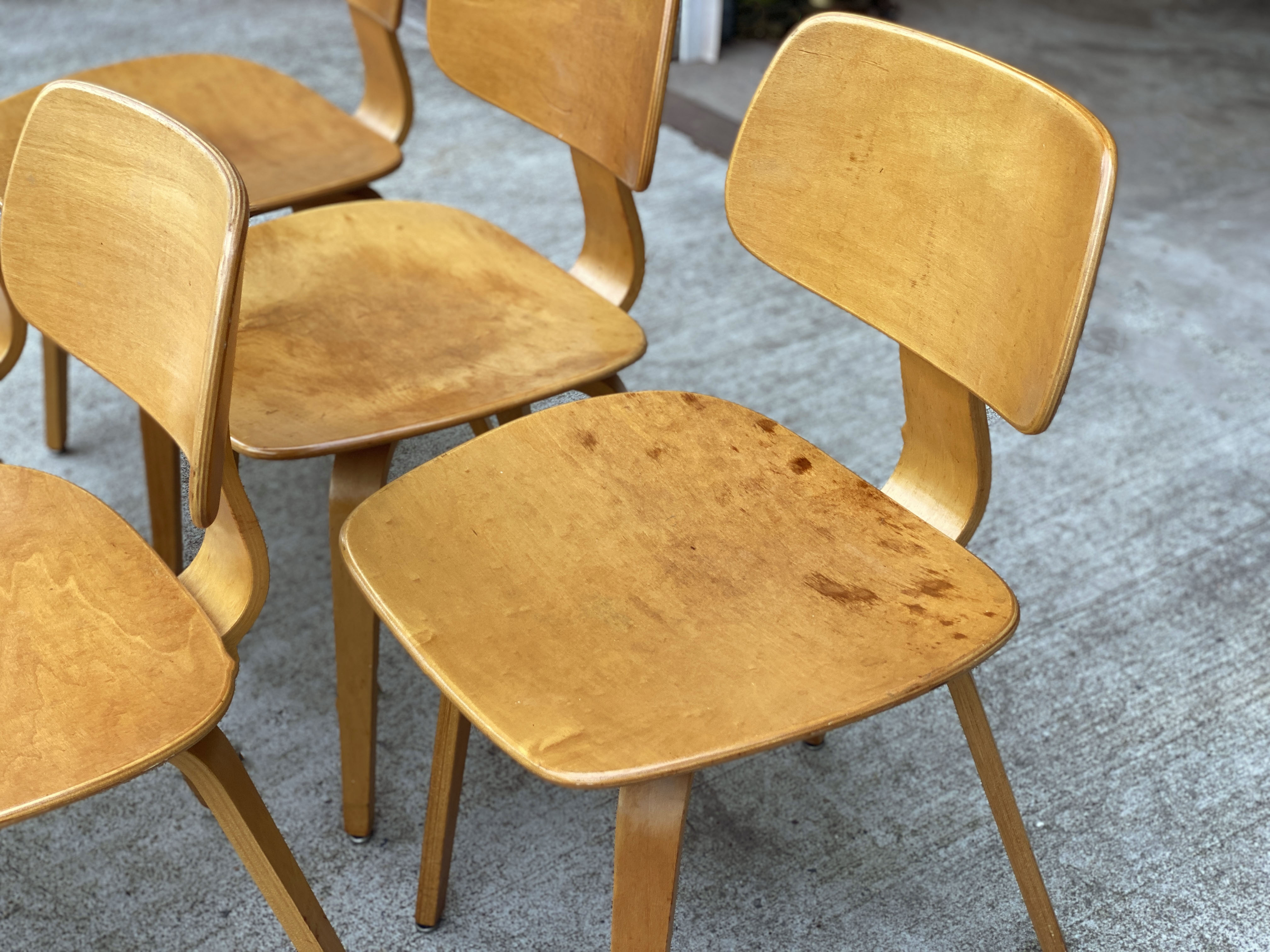 mid century bent wood chair