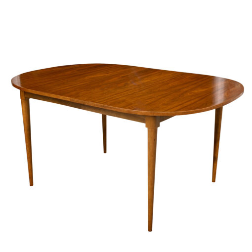 Mid-Century Modern Walnut Oval Dining Kitchen Table - Scranton Antiques