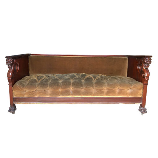 19th Century Gothic Gilded Bergamo Velvet Settee