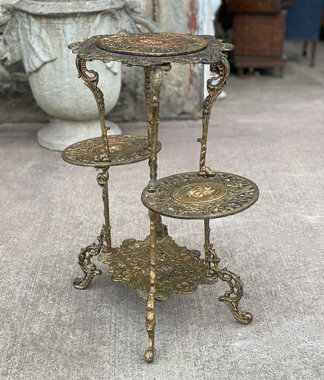 Victorian Style Cast Iron Three-Tier Plant Stand or Small Etagere – Bucks  County Estate Traders