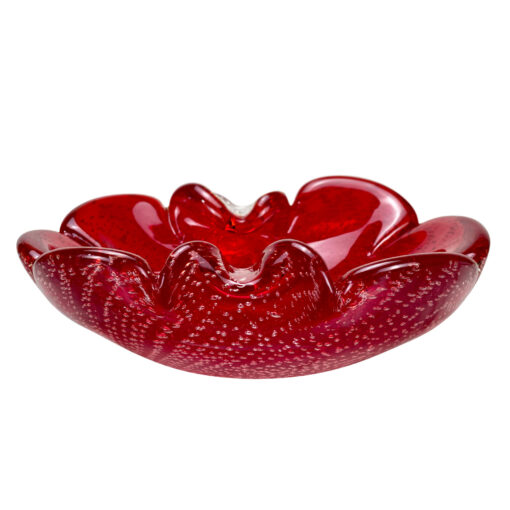 Mid-Century Italian Murano Bullicante Red Art Glass Bowl - Scranton ...
