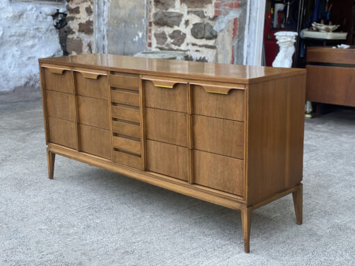 Basic Witz Mid Century Walnut 9 Drawer Lowboy Dresser, Mid Century Modern  Furniture