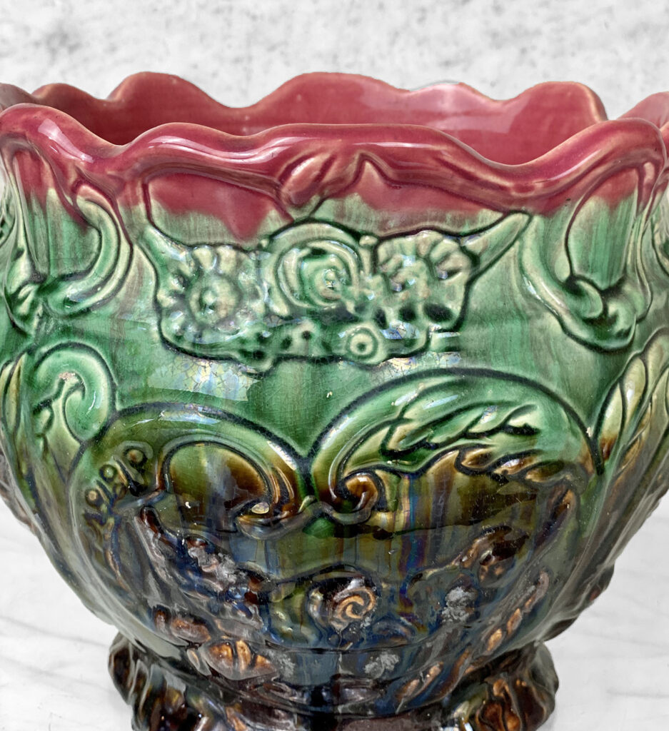 Antique Majolica Porcelain Drip Glaze Jardiniere Planter by Weller ...