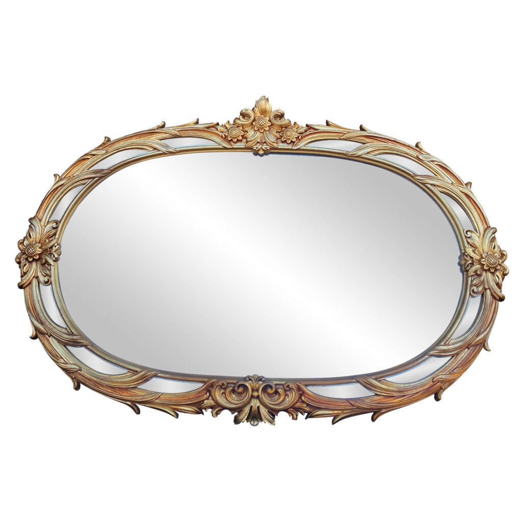 Vintage Large Italian Rococo Baroque Gold Giltwood Oval Wall Hanging ...