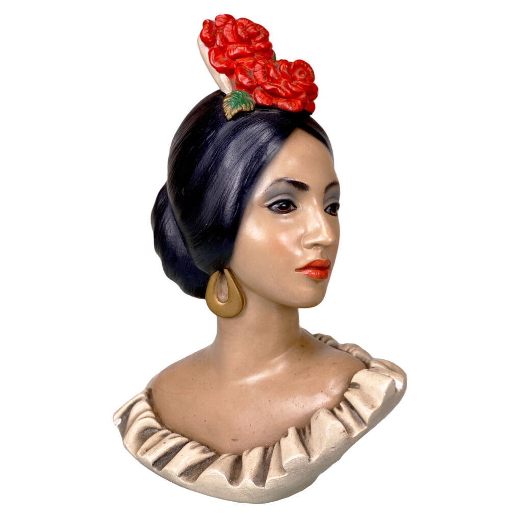 Mid-Century Spanish Senorita Figural Women Chalkware Bust Sculpture ...