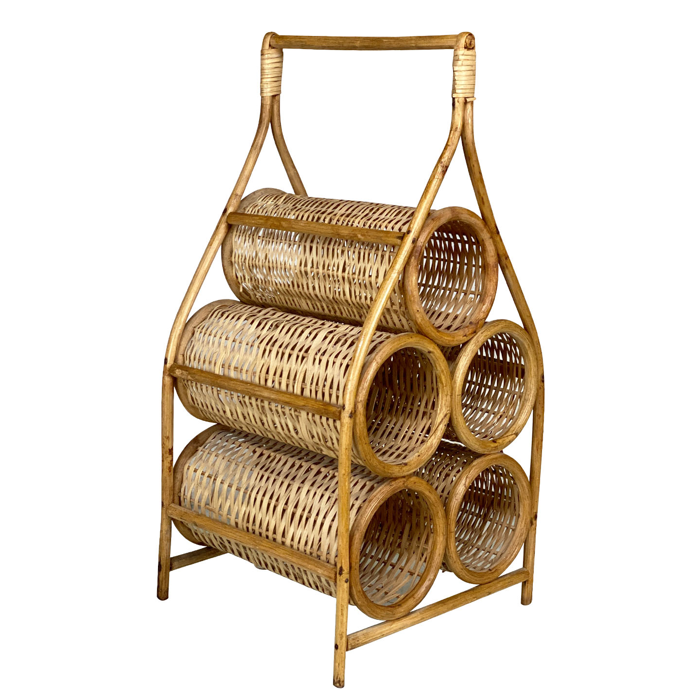 Wicker discount wine rack