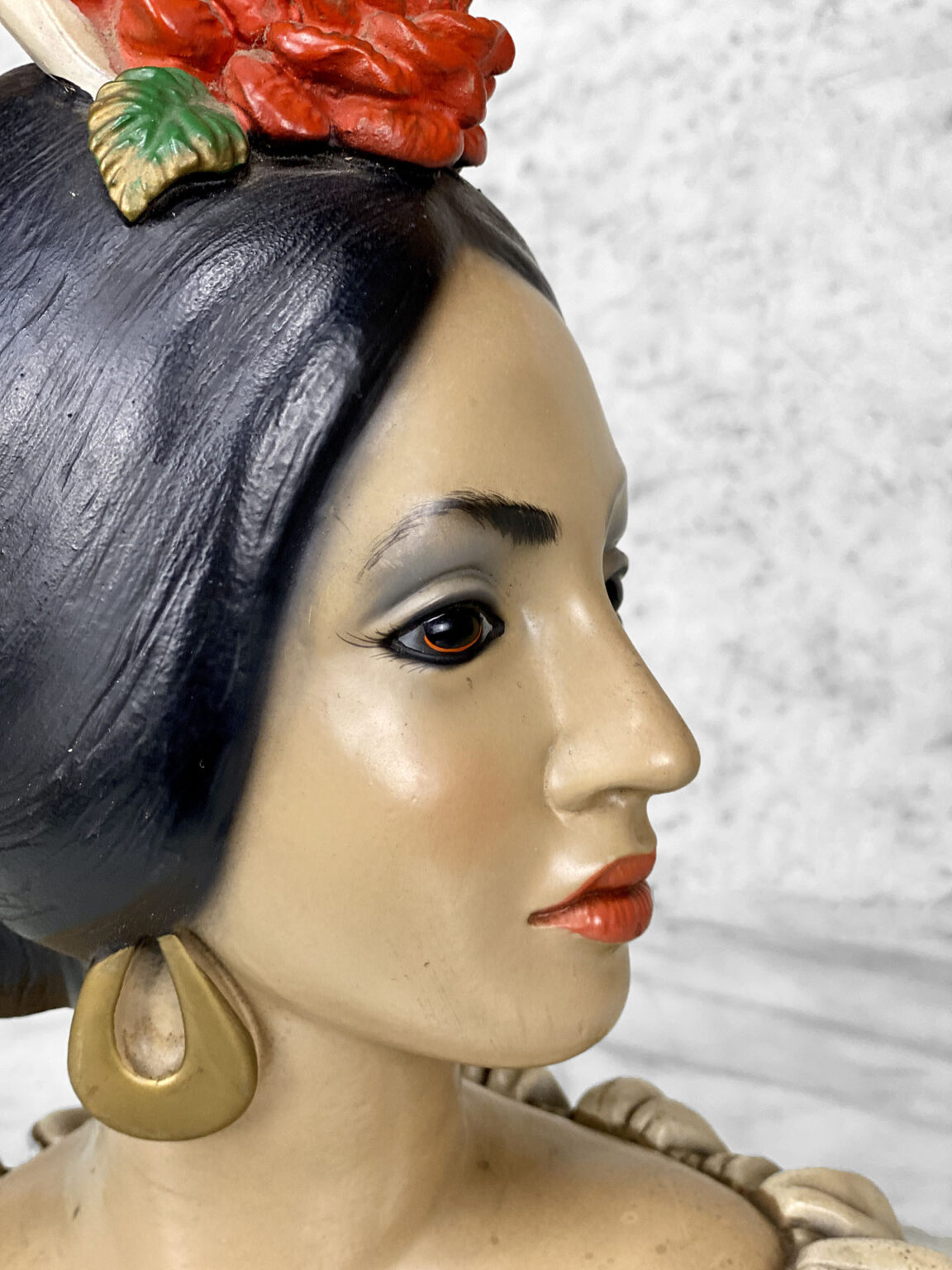 Mid-Century Spanish Senorita Figural Women Chalkware Bust Sculpture ...