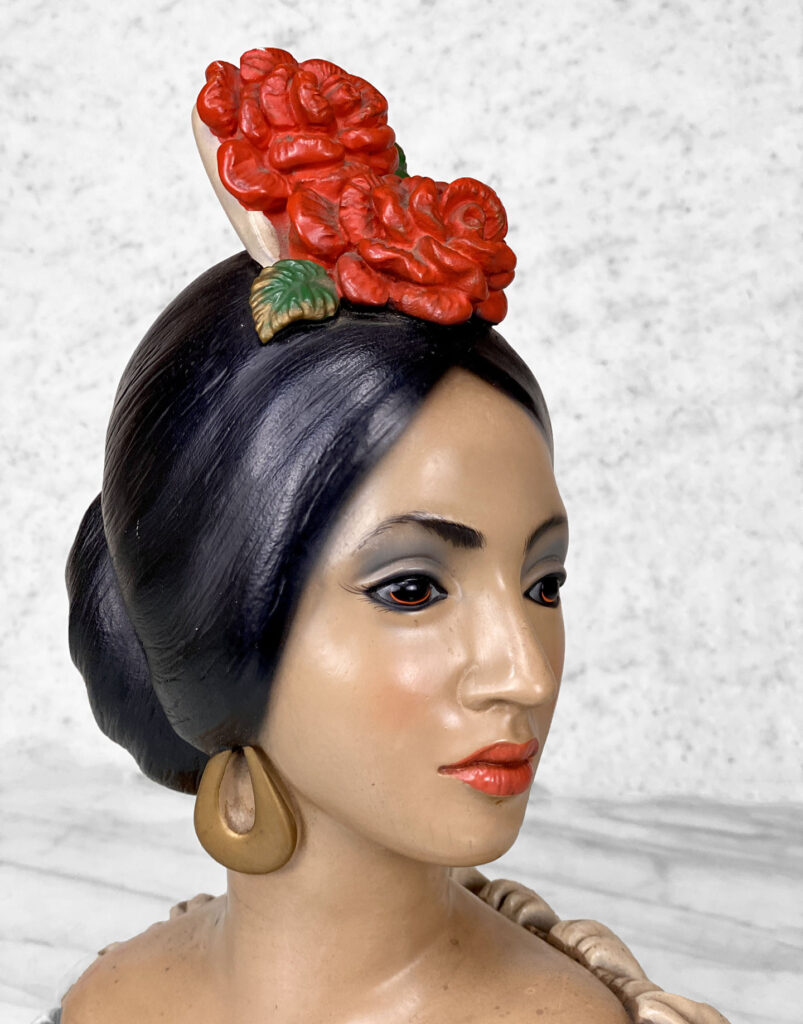 Mid-Century Spanish Senorita Figural Women Chalkware Bust Sculpture ...