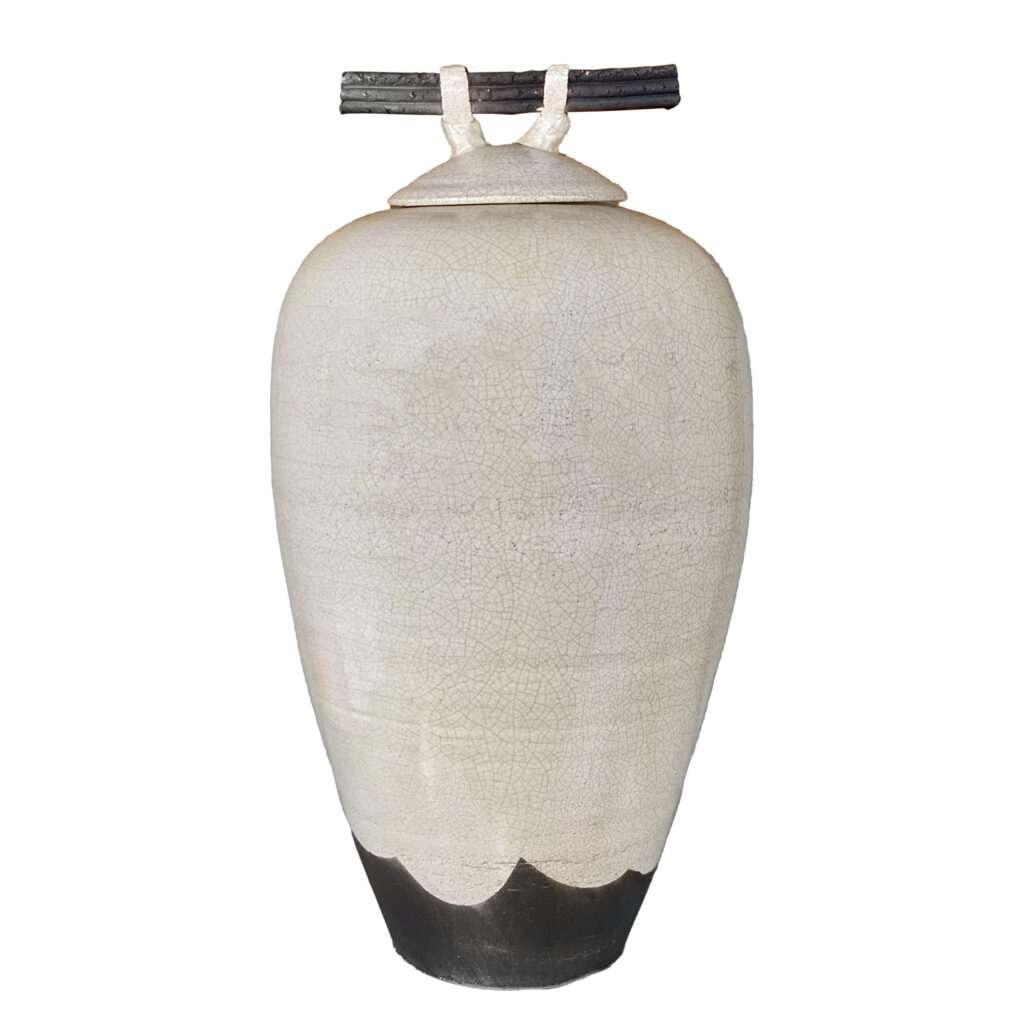 Vintage Large Studio Pottery Chinese Porcelain Lidded Floor Vase Urn ...