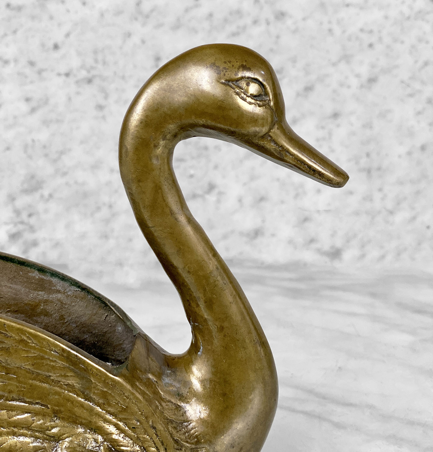 Vintage brass swan planters - Pine Grove Trading Company