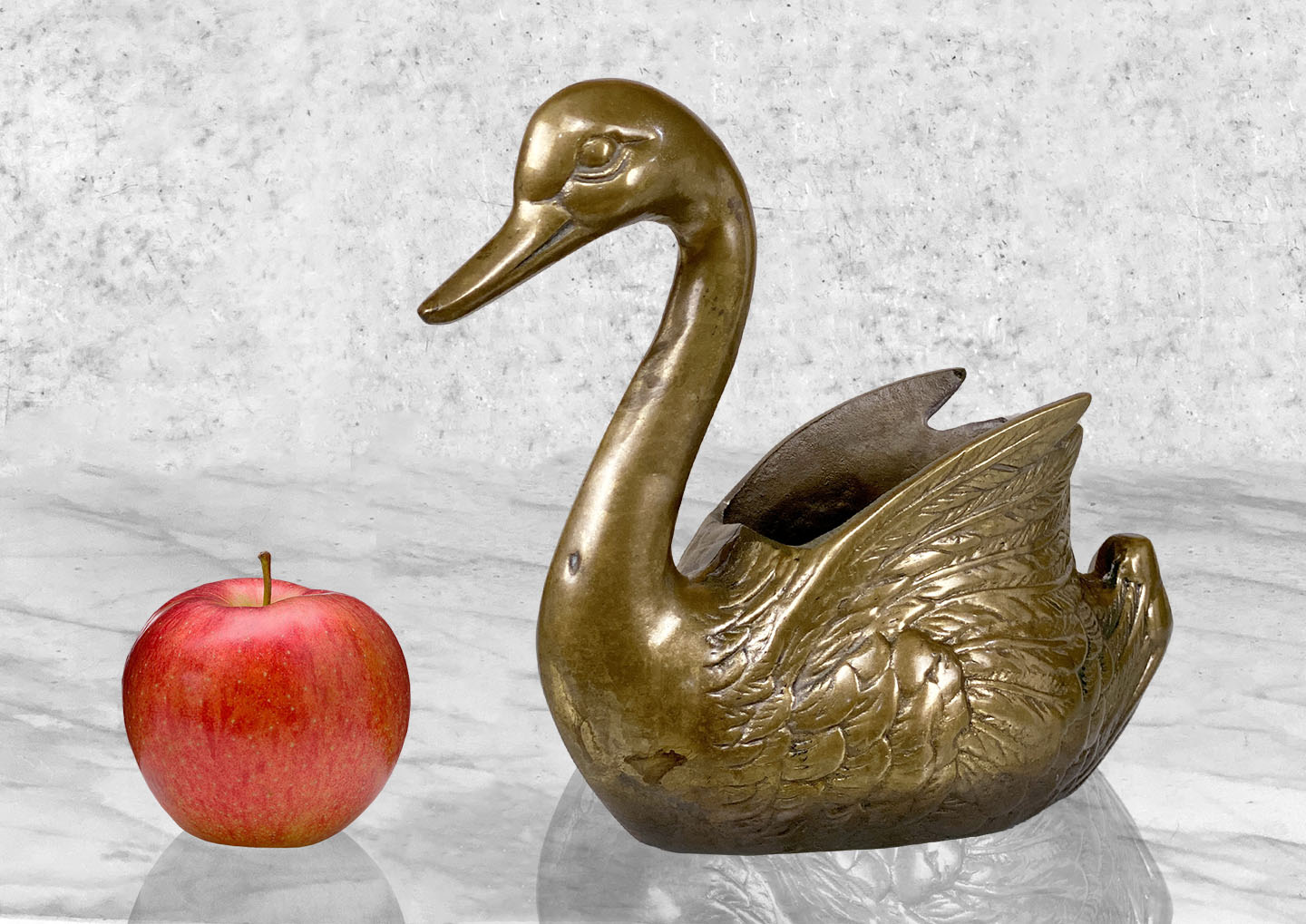 Vintage Traditional Brass Swan Bird Figural Planter - Scranton Antiques