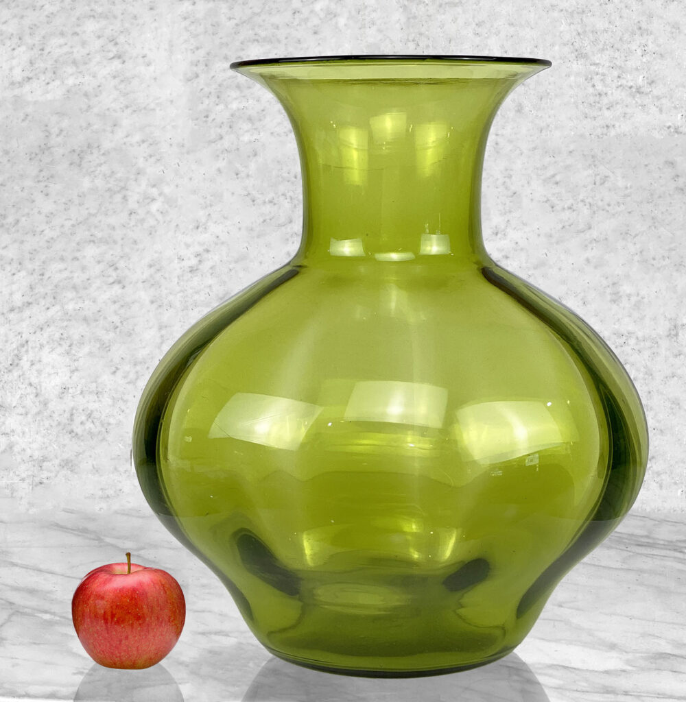 Mid Century Large Light Green Art Glass Bulbous Vase Scranton Antiques 3899