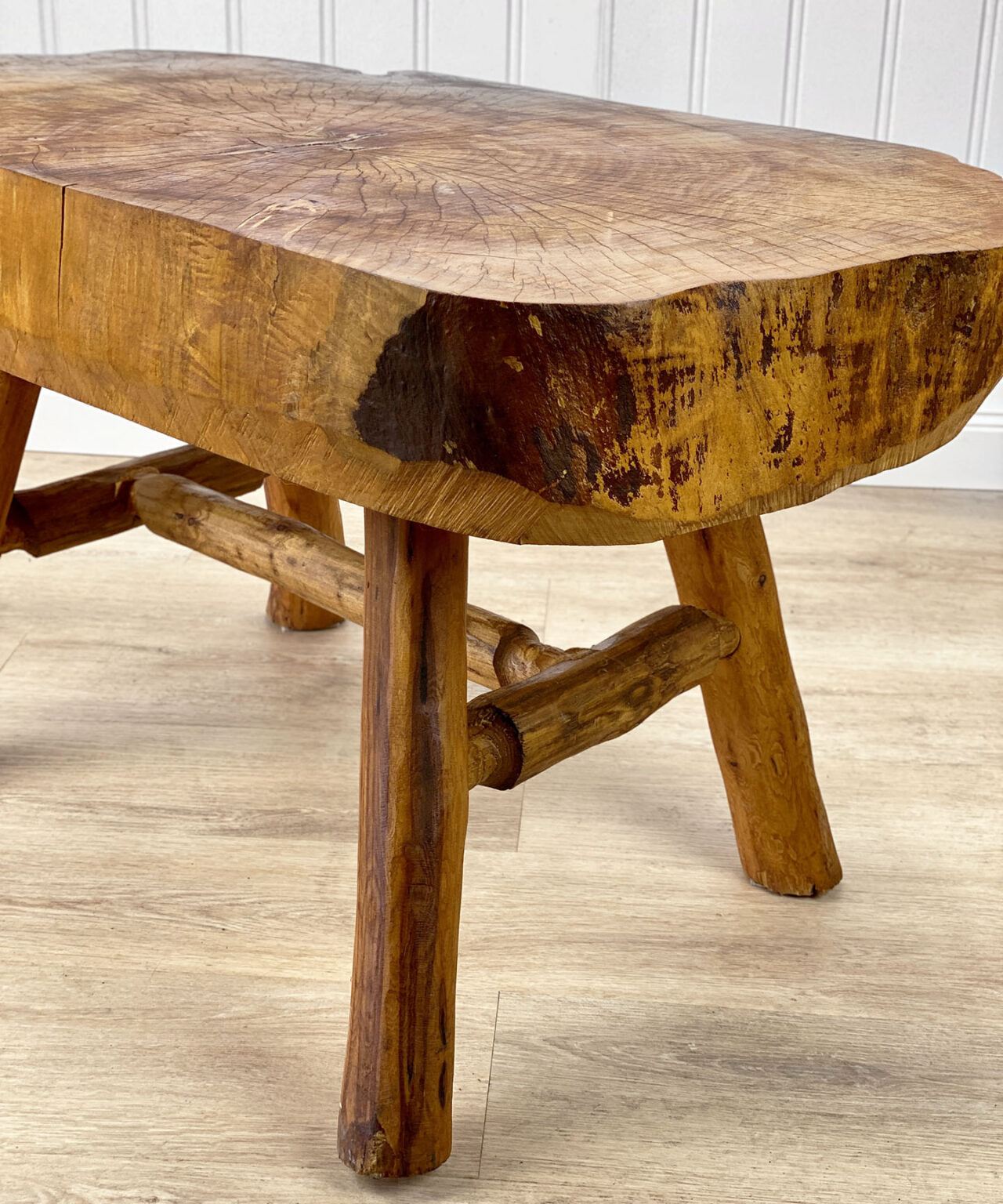 Vintage Rustic Lodge Maple Live Edge Occasional Table Bench - Scranton ...