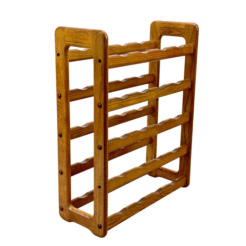 Vintage Traditional Farmhouse Oak 20-Bottle Wine Rack Floor Stand ...