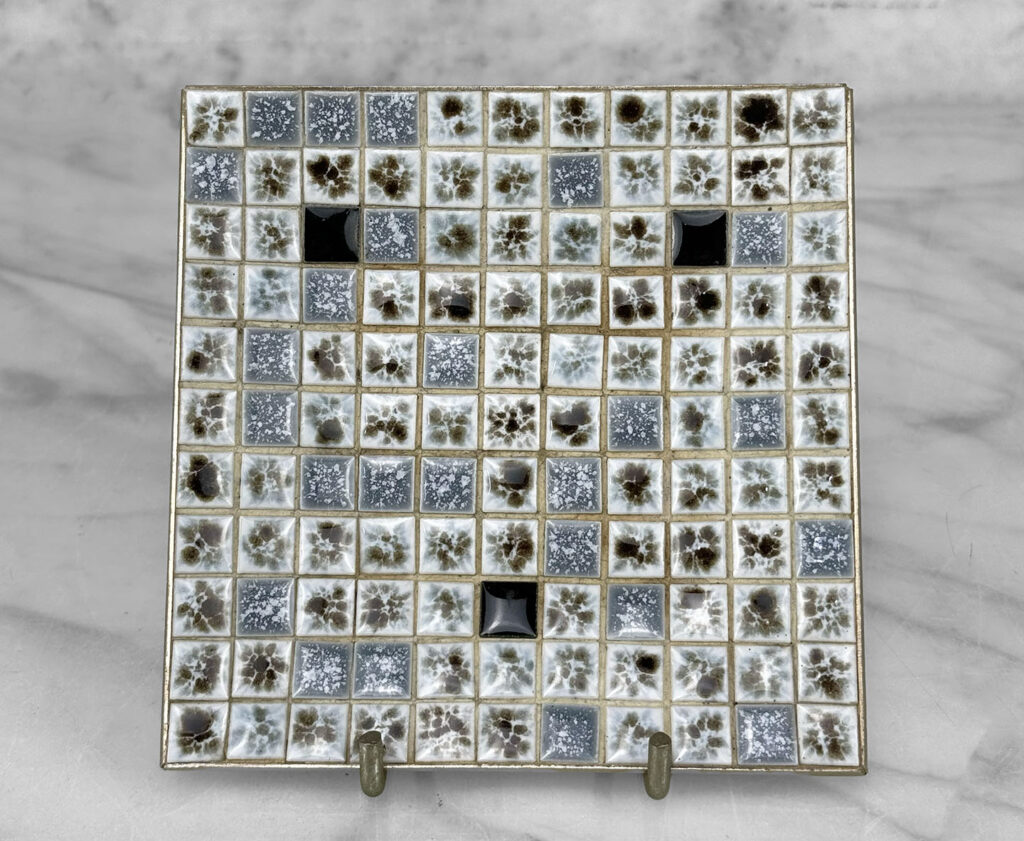 Mid-Century Modern Blue Mosaic Tile Porcelain Cigar Rest Ashtray ...