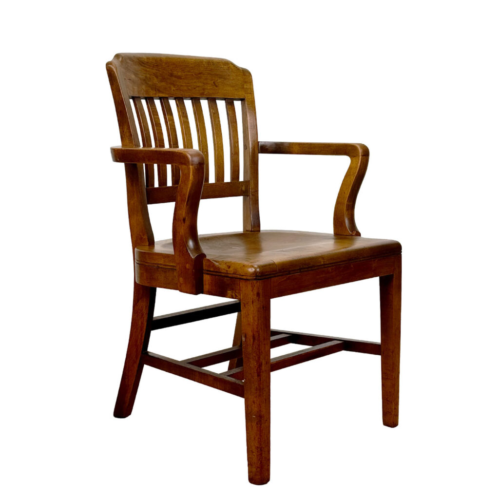 Antique Traditional Mahogany Wood Bankers Library Arm Chair – Scranton ...