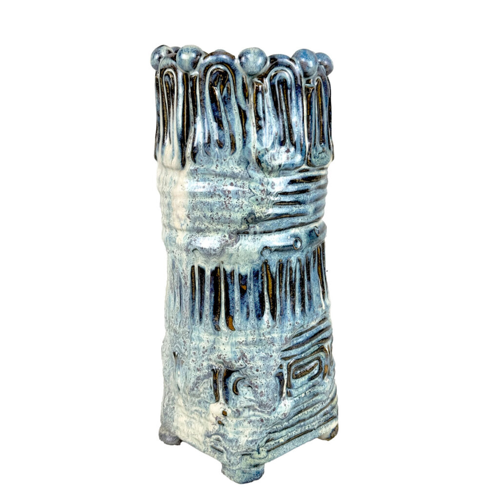 Vintage 12″ Abstract Blue Studio Art Pottery Vase – Scranton Antiques