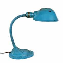 Antique Traditional Blue Gooseneck Library Desk Lamp