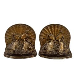 Antique Art Deco Kissing Thai Couple Cast Iron Library Bookends - A Pair