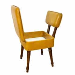 Mid-Century Yellow Naugahyde Storage Sewing Chair