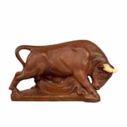 Mid-Century Traditional Charging Bull Ceramic TV Lamp