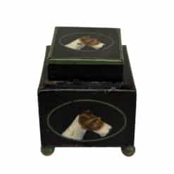 Antique English Traditional Fox Terrier Dog Library Desk Inkwell
