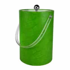 Mid-Century Avocado Green Ice Bucket with Lucite Handle