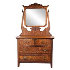 Antique Victorian Quartersawn Oak Mirrored Bedroom Dresser