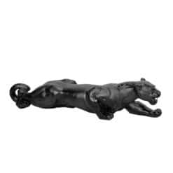 Mid-Century Modern 30" Black Panther Resin Garden Sculpture