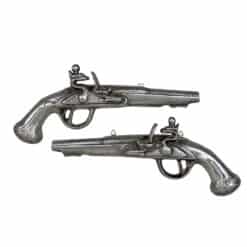 Vintage Traditional Flintlock Pistol Gun Decorative Wall Hanging Sculpture - A Pair