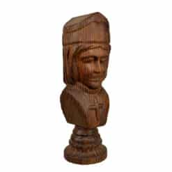 Vintage 12" Spanish Revival Gothic Chess King Wood Carved Sculpture