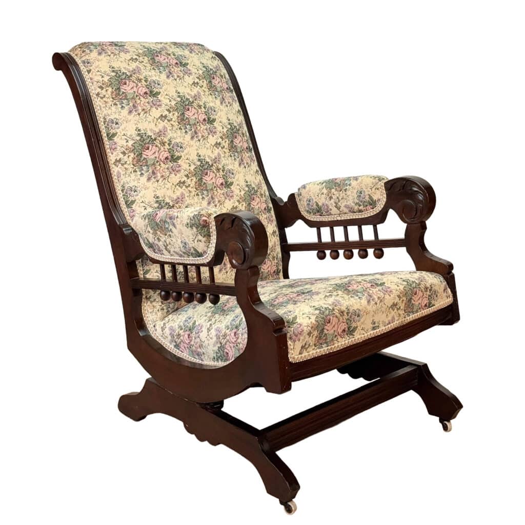 Antique Parlor Rocker Antique Eastlake Victorian Walnut Stick & Ball Platform Rocking Chair ...