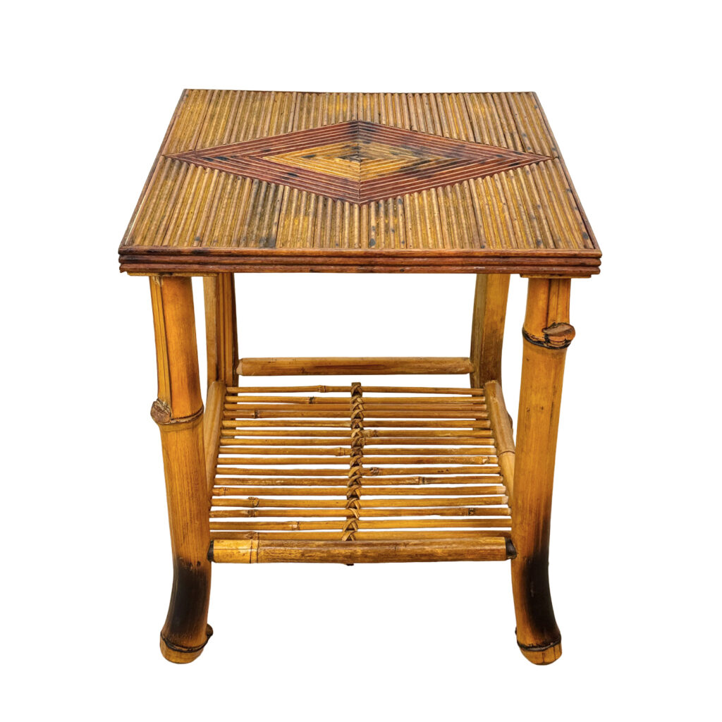 Vintage Coastal Rattan Split Reed Plant Stand Side Table – Scranton ...