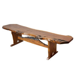 Vintage 6ft Black Walnut Live Edge Bench
