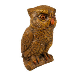 Mid-Century Chalkware Owl Sculpture - 9"