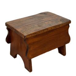 Vintage Farmhouse Pine Footstool Ottoman