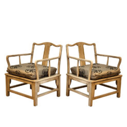 Vintage Drexel Heritage Chinese Chinoiserie Arm Club Chairs - A Pair